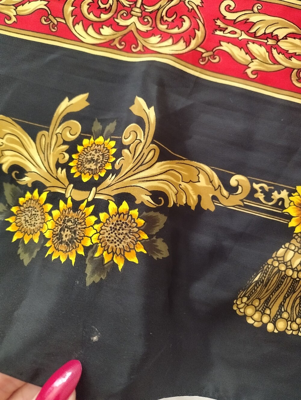 Vintage Hermes Paris Silk Scarf Sunflower Design Scarf Floral - Picture 7 of 12